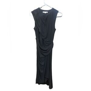 Alexander Wang Black Draped Asymmetrical Sheath Dress Size 4